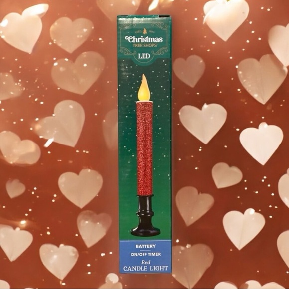 🆕Trendy Red Glittery LED Candles with a Black Base! Set of 4, Timer, Battery Op! - Picture 3 of 11